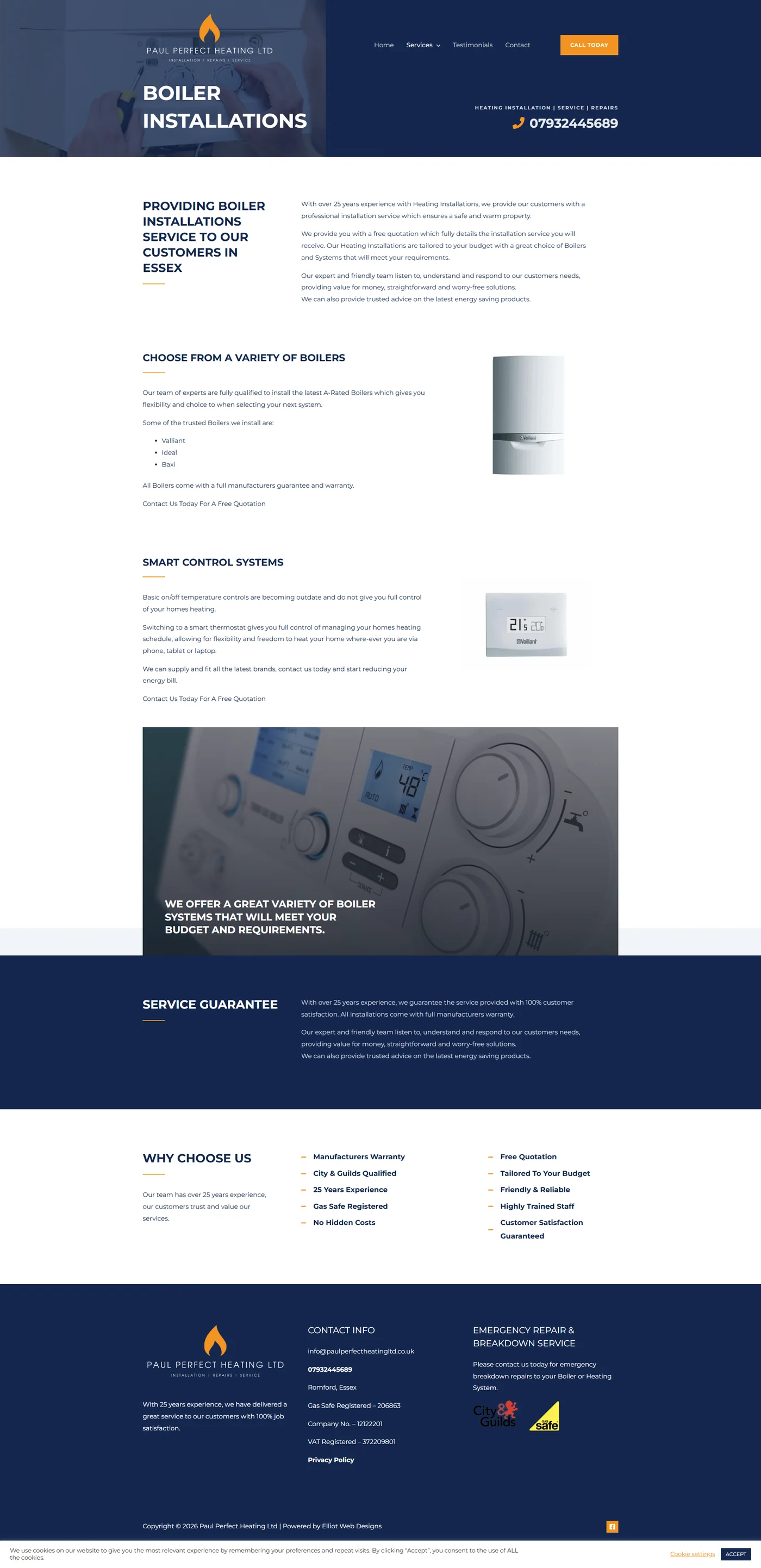 Paul Perfect Heating Ltd website detail