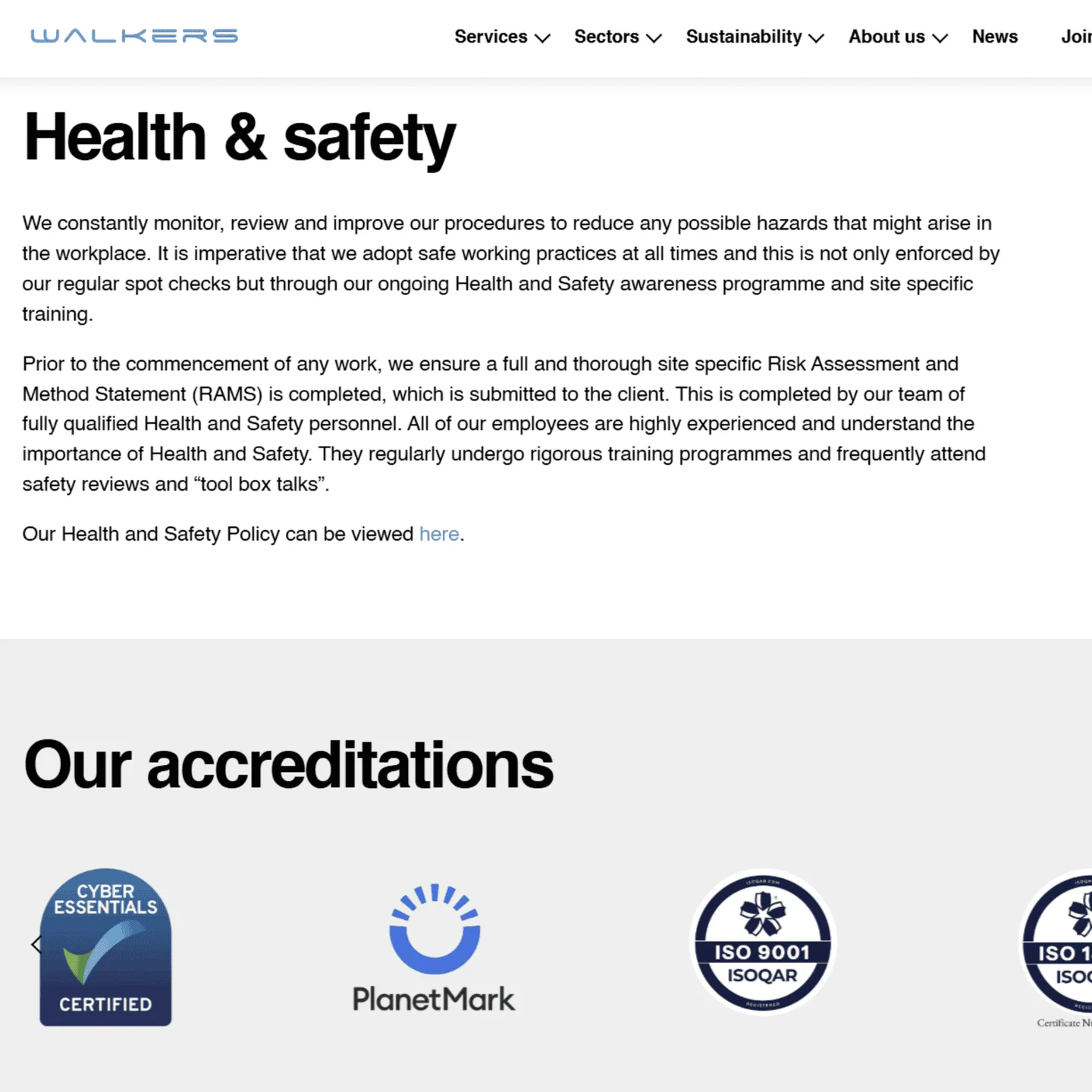 Walkers CS website detail